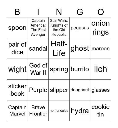 Infinite Craft Bingo Card
