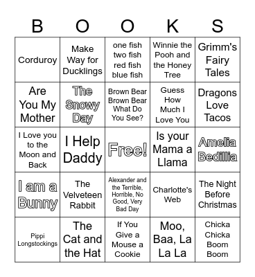 Baby Shower Book Bingo Card