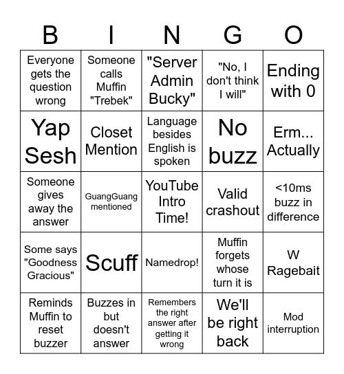 Marvel Rivals Jeopardy Bingo Card