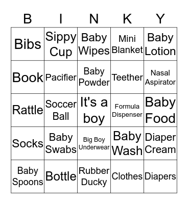 Baby Johnson Bingo Card