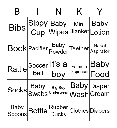 Baby Johnson Bingo Card