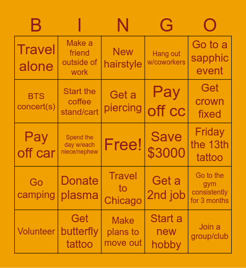 2026 Bingo Card