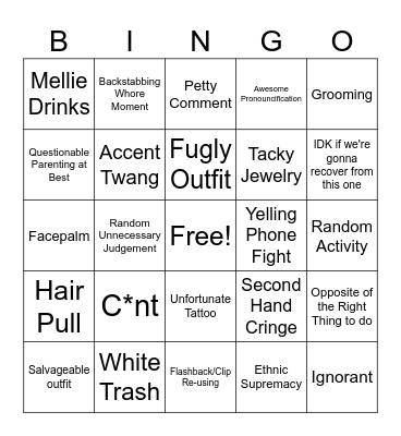 Gypsy Sisters Bingo (Take a hit) Bingo Card