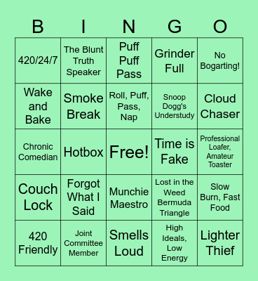 Stoner Bingo Card