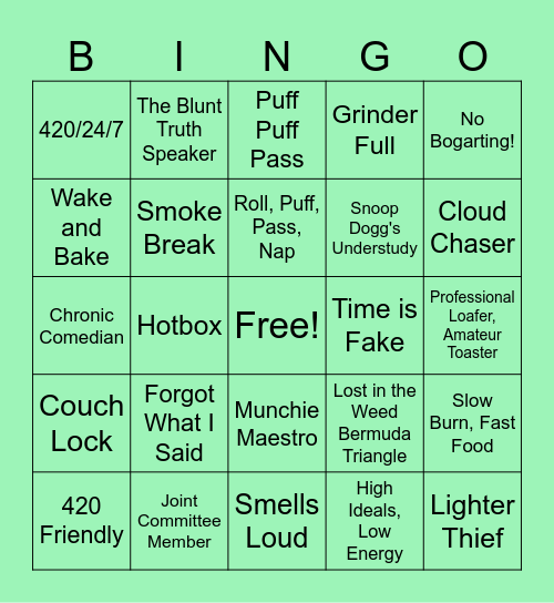 Stoner Bingo Card