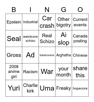 Insta Bingo Card