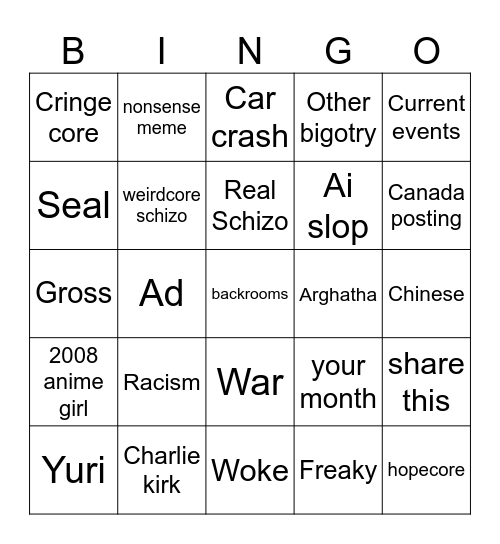 Insta Bingo Card