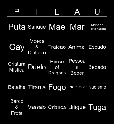 House Of Dragons Bingo Card