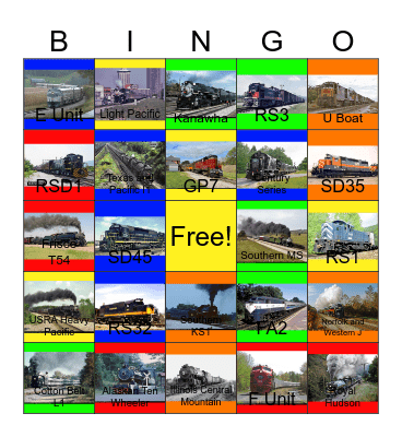 Illinois Central and other Railroads in Tennessee that I would like to take photographs with Carmen one day Bingo Card