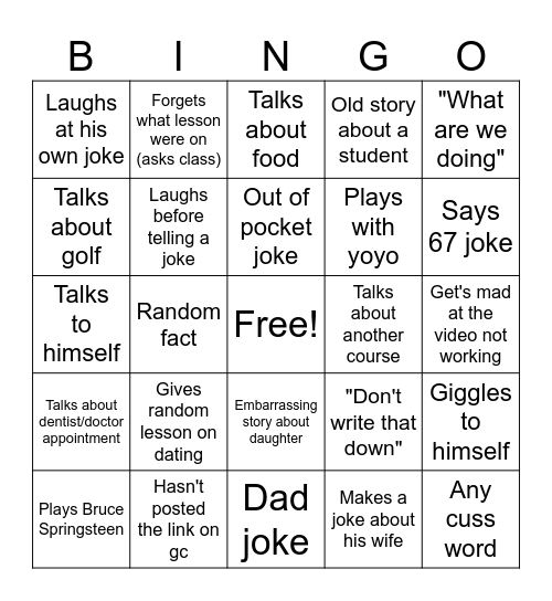 What Will Marino Do? Bingo Card