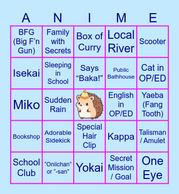 Winter Episode 1 Bingo Card