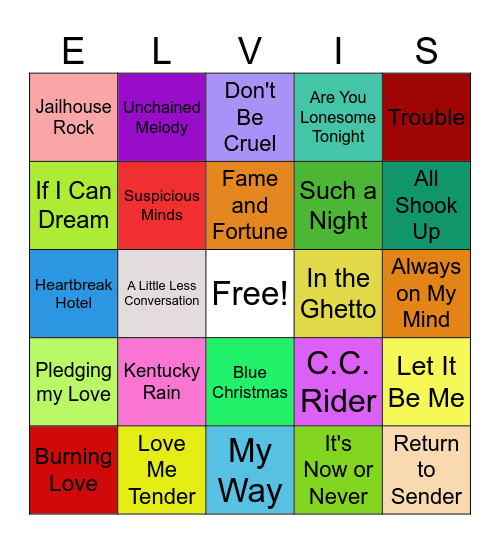 ELVIS BINGO Card