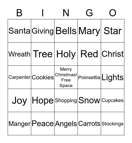Christmas Bingo Card