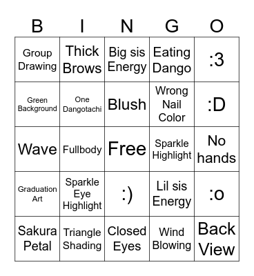 MIFFLUE FANART Bingo Card