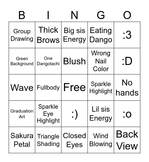 MIFFLUE FANART Bingo Card