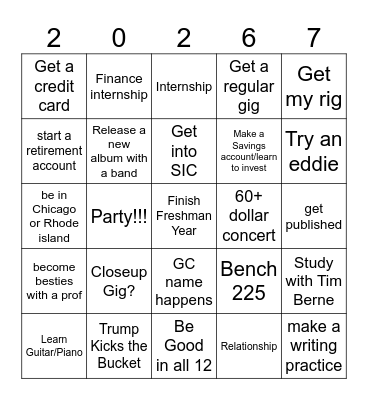 Alan 2026 Bingo Card