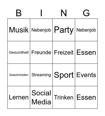 Vorsätze fürs 2026 Bingo Card