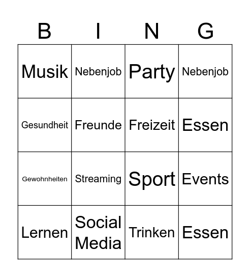 Vorsätze fürs 2026 Bingo Card