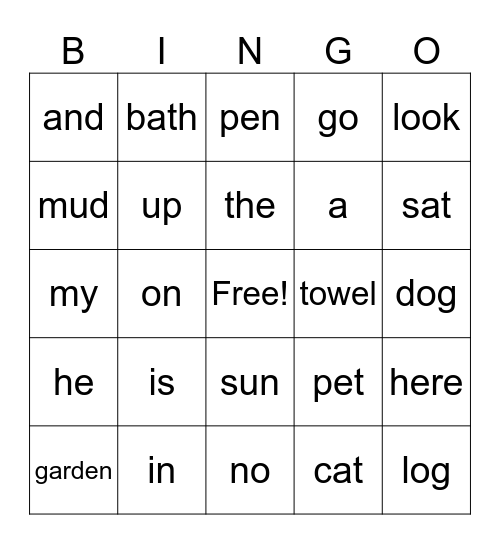 Group 1 Bingo Card