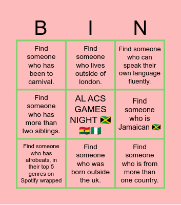 AL ACS Icebreaker 🧊 Bingo Card