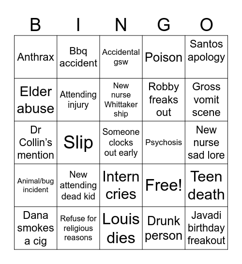 Pitt 2 bingo Card