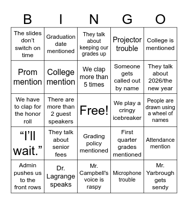 Town Hall Bingo 2.0 Bingo Card