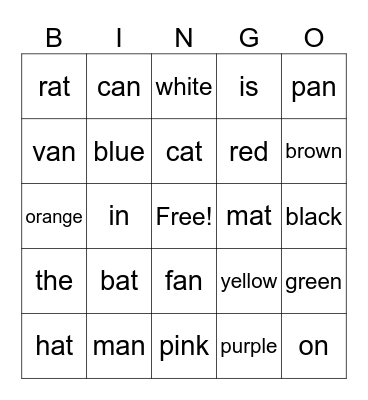 Primary Phonics p.5 Bingo Card