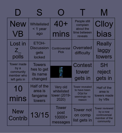 DSOTM Bingo Card