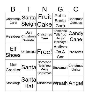 BC BINGO CHRISTMAS EDITION Bingo Card