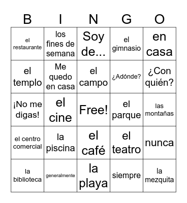 Autentico 4A Bingo Card