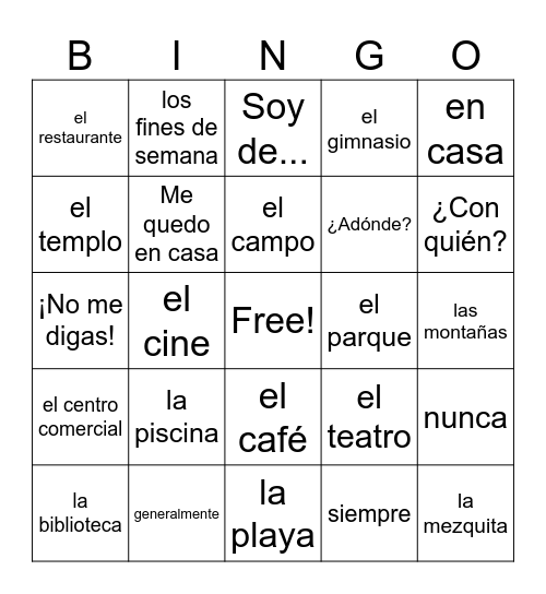Autentico 4A Bingo Card