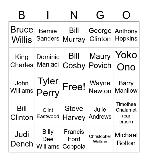 Jim Bingo 2026 Bingo Card