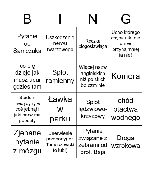 Kolosalne Bingo Card