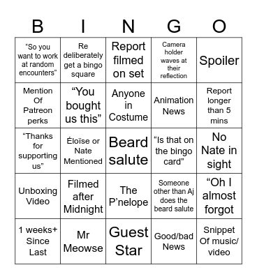 REport Bingo Card