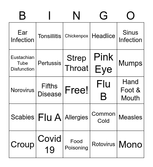 Winter Illness Bingo! Bingo Card