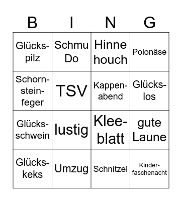 Faschenacht 2026 Bingo Card