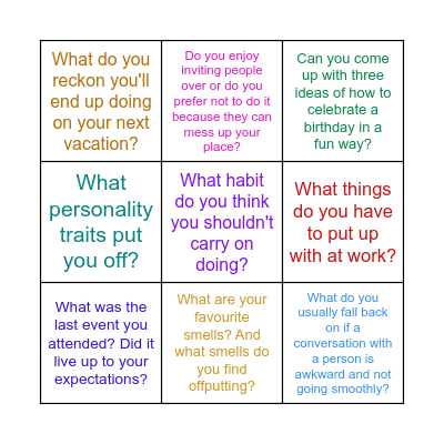 Phrasal verbs Bingo Card