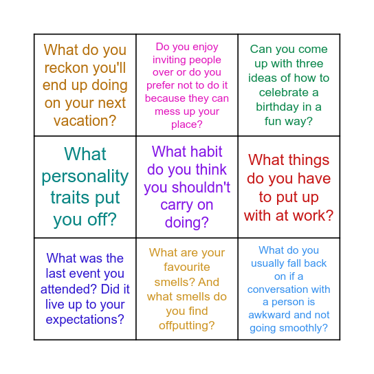 Phrasal verbs Bingo Card