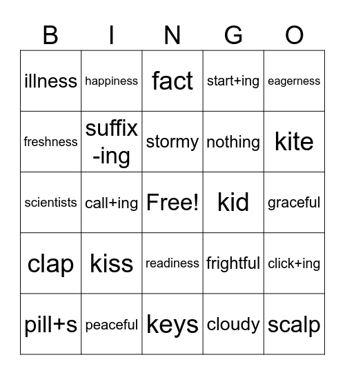 3rd Grade Bingo Card