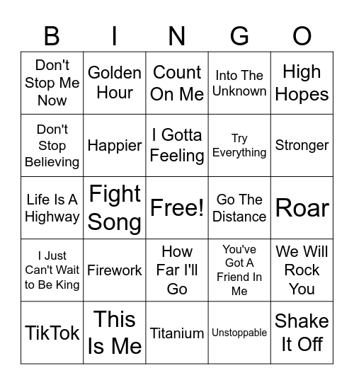New Year, New Me Bingo Card