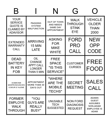 BDC BINGO Card