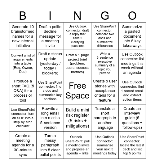 Chat GPT Bingo Card