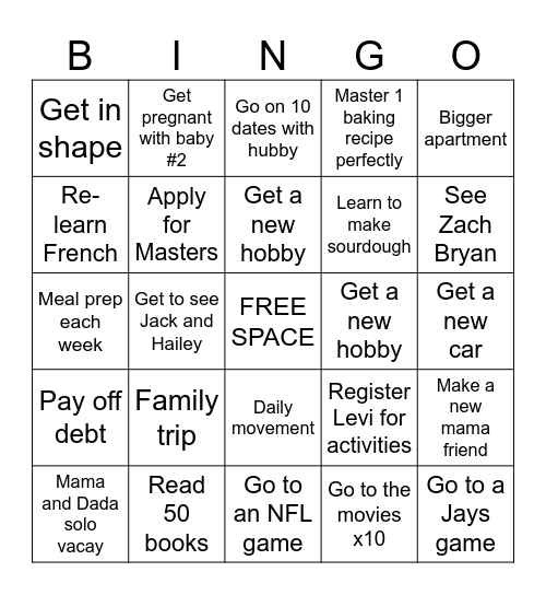 The year is 2026! Bingo Card