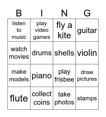 Bingo! Bingo Card