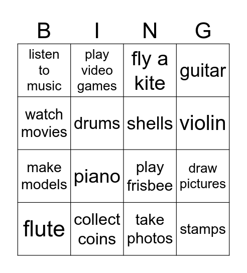 Bingo! Bingo Card
