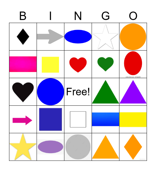 Shapes & Colors Bingo Card