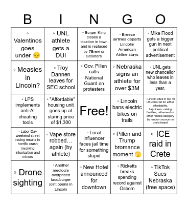 2026 Bingo Card