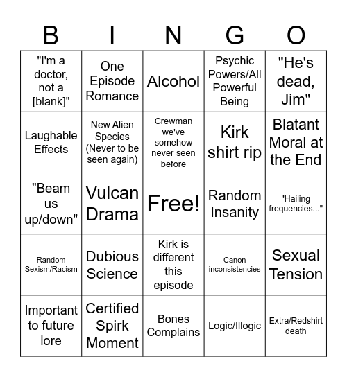 TOS Bingo Card