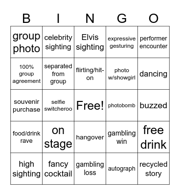 Vegas! Bingo Card