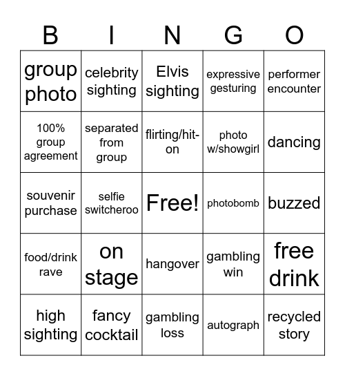 Vegas! Bingo Card